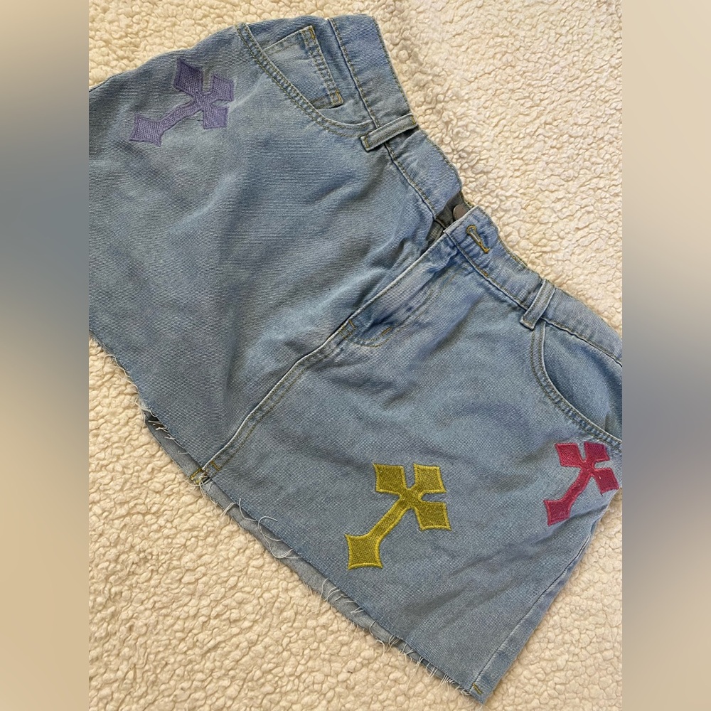 Denim SHEIN mini skirt